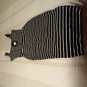 Fashion Nova Sierra striped midi skirt set,black/white,size M